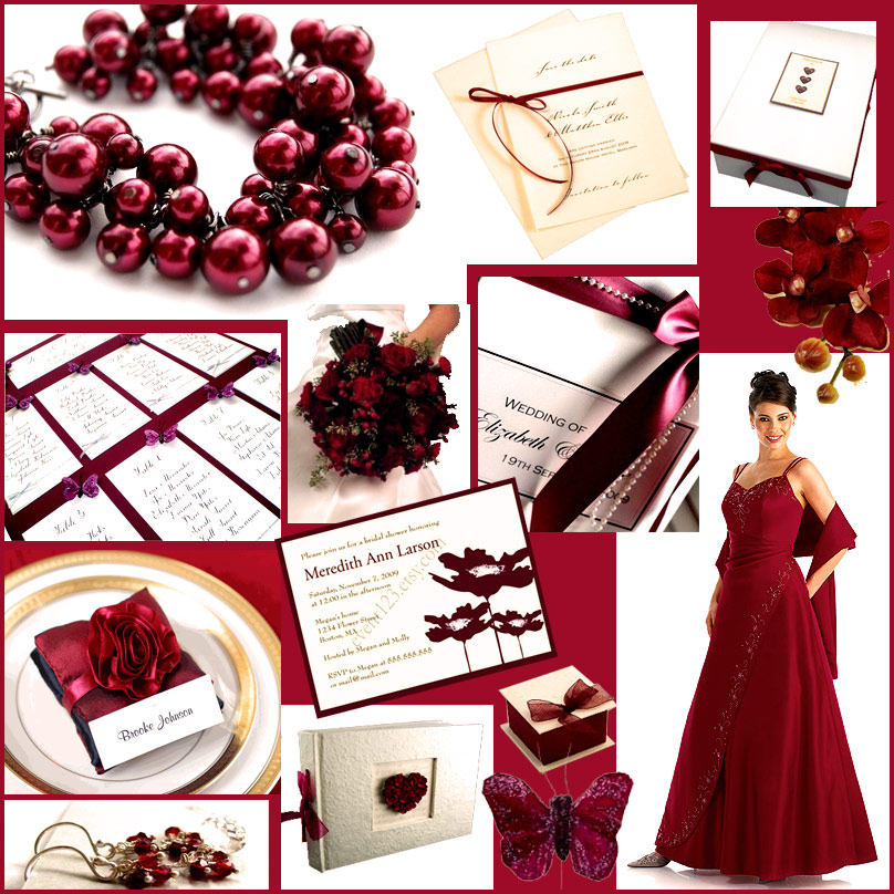 Winter wedding colour scheme burgundy